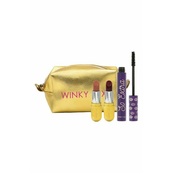 NEW WINKY LUX (BOUGIE KITTEN) LIP MASCARA KIT BAG - Picture 2 of 2
